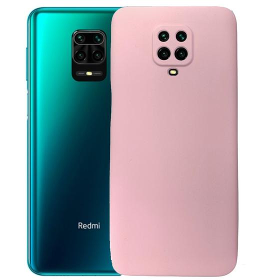 Imagem de Capinha de Silicone Compativel com Xiaomi Redmi Note 9s - Rosa / Capa Lisa Colorida Aveludada Protege Lentes Camera