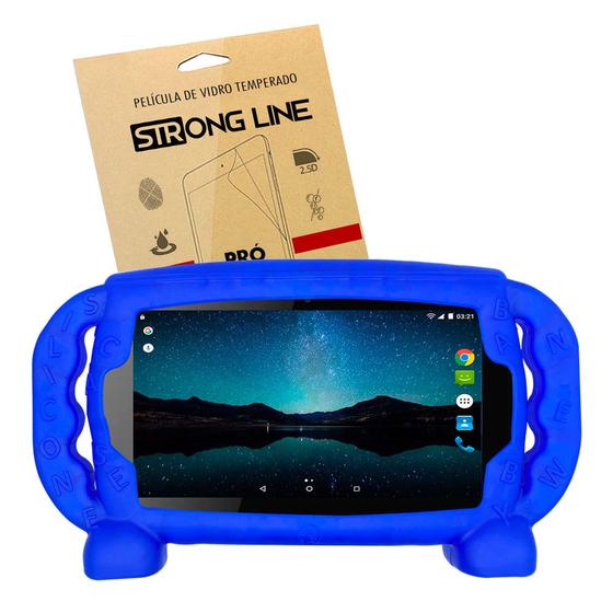 Imagem de Capinha Infantil Compatível com Tablet Multilaser M10A M10 Capa Anti Queda Antiderrapante + Pelicula de Vidro