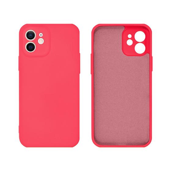 Imagem de Capinha iPhone 12 Proteção Câmera Silicone Aveludado