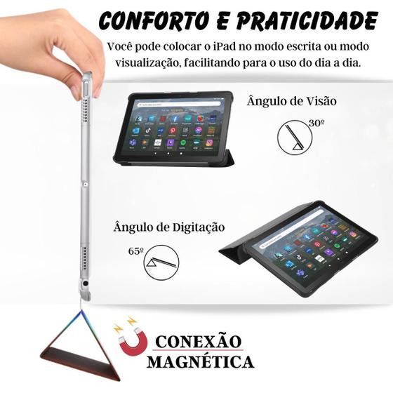 Imagem de Capinha Magnética Couro Compatível Com Tablet Fire Hd 8 2022