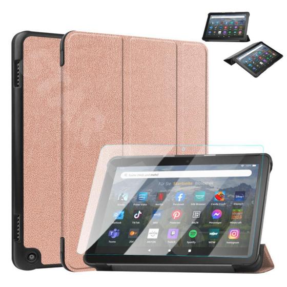 Imagem de Capinha material sintético Para Tablet Fire Hd 8 R2Sp9T + Vidro