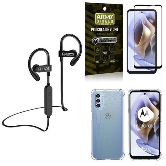 Imagem de Capinha Moto G31 + Fone Bluetooth Hs188 + Película 3D