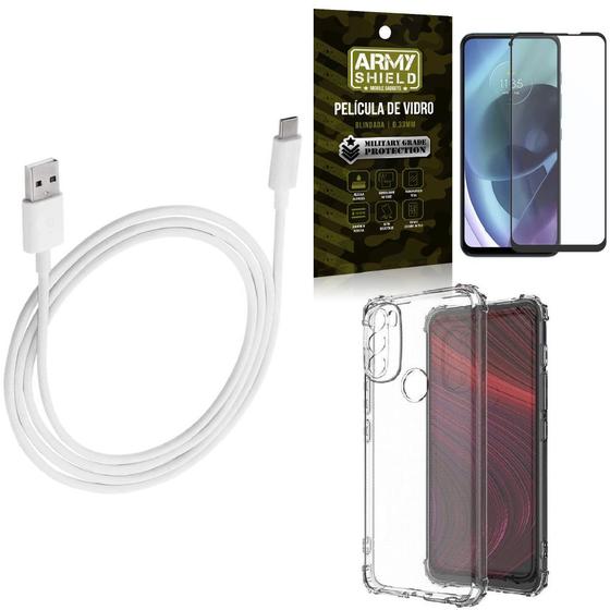 Imagem de Capinha Moto G71 + Cabo USB Tipo C 2m + Película 3D