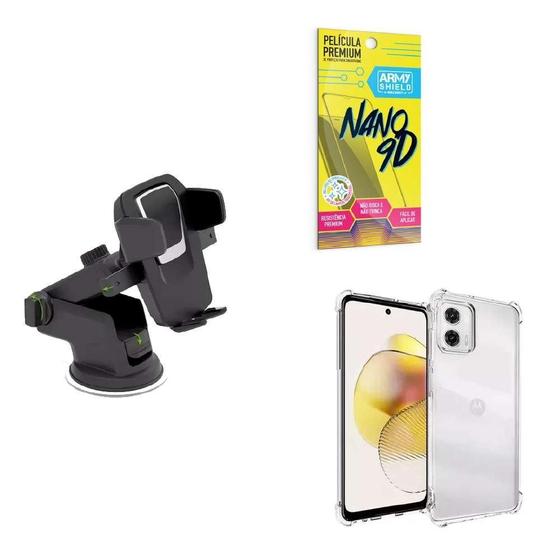 Imagem de Capinha Moto G73 + Suporte Veicular Premium + Película 9D