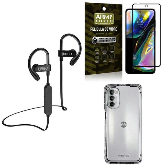 Imagem de Capinha Moto G82 + Fone Bluetooth Hs188 + Película 3D