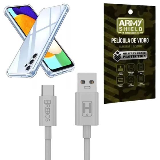 Imagem de Capinha Para Galaxy A05 + Cabo Usb Tipo-C 2 Metros + Pel