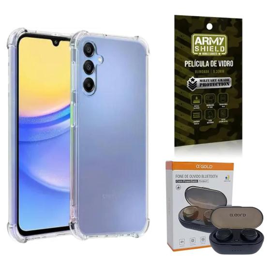 Imagem de Capinha Para Galaxy A05S + Fone Bluetooth + Pelicula 3D