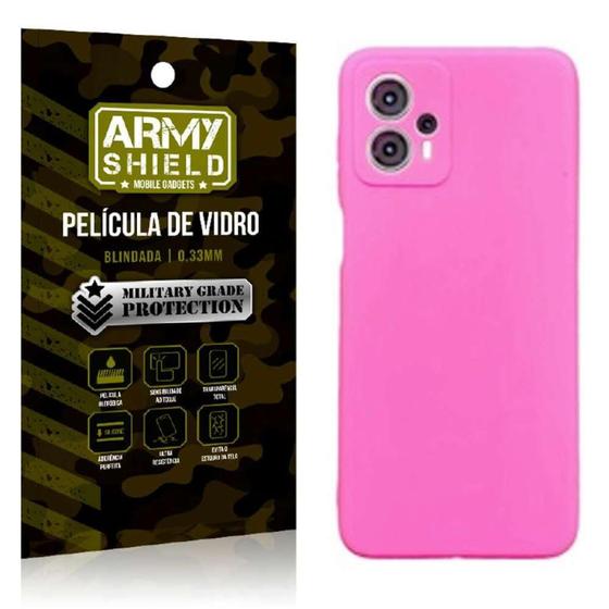 Imagem de Capinha Pink Moto G23 + Película Vidro 3D ArmyShield