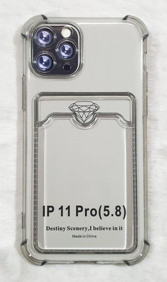 Imagem de Capinha Proteção de Camera e Porta Cartão Compativel com iPhone 11 Pro 5.8 Translucida