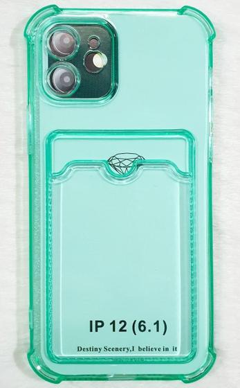 Imagem de Capinha Proteção de Camera e Porta Cartão Compativel com iPhone 12 6.1 Translucida