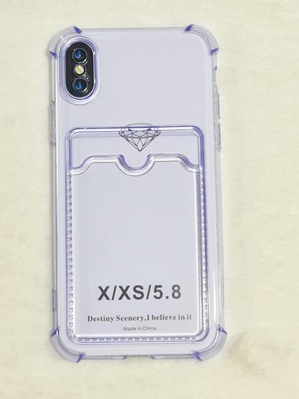 Imagem de Capinha Proteção de Camera e Porta Cartão Compativel com iPhone X / XS 5.8 Translucida