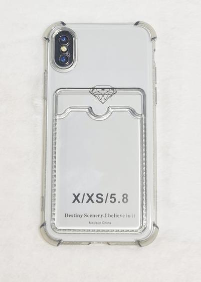Imagem de Capinha Proteção de Camera e Porta Cartão Compativel com iPhone X / XS 5.8 Translucida