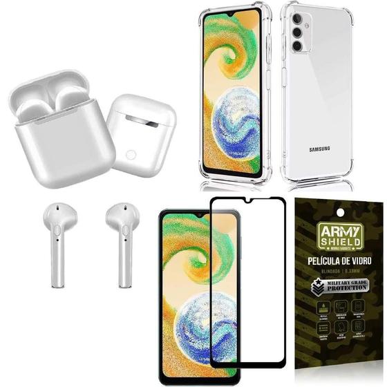 Imagem de Capinha Samsung A04S + Fone Ouvido Bluetooth + Película 3D