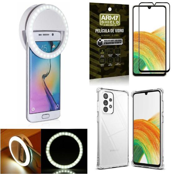 Imagem de Capinha Samsung A33 5G + Flash Ring + Película Vidro 3D Army