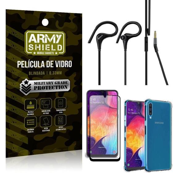 Imagem de Capinha Samsung A50+ Fone Sport Hs92 + Pelicula 3D