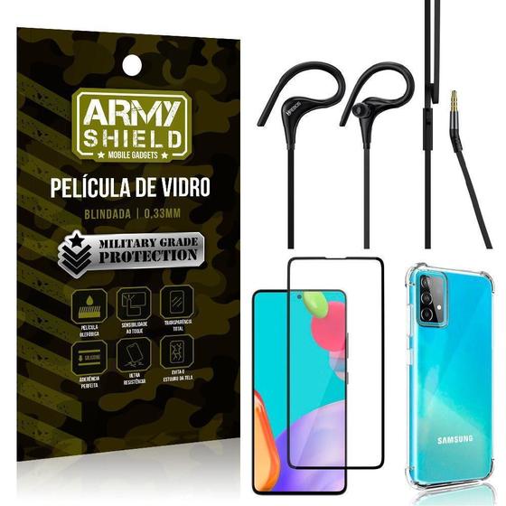 Imagem de Capinha Samsung A52 A52S + Fone Sport Hs92 + Pelicula 3D