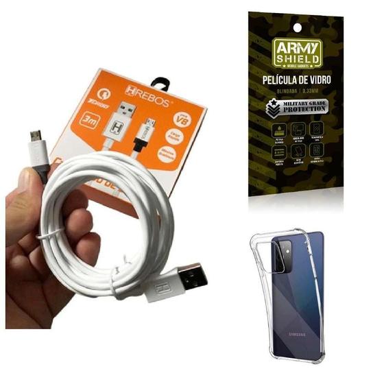 Imagem de Capinha Samsung A72 Com Cabo Turbo E Película De Vidro 3D