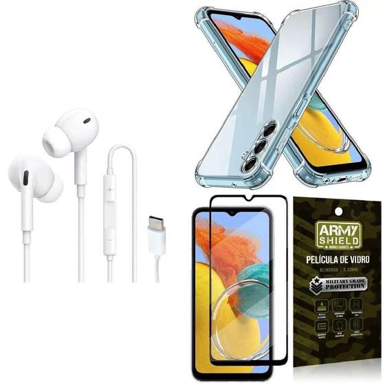 Imagem de Capinha Samsung M14 + Fone Tipo C Intra + Película 3D