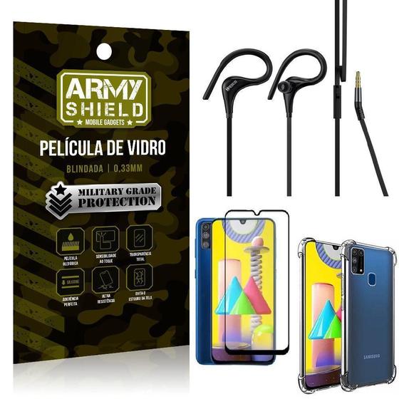 Imagem de Capinha Samsung M31 + Fone Sport Hs92 + Pelicula 3D