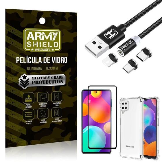 Imagem de Capinha Samsung M62 + Cabo Magnético 2M + Pelicula 3D Army