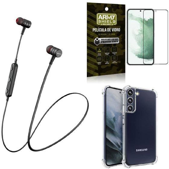 Imagem de Capinha Samsung S22 + Fone Bluetooth Hs-615 + Película 3D