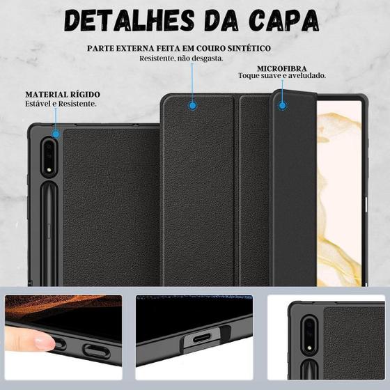 Imagem de Capinha Slot Caneta Auto Sleep Tpu Para Galaxy Tab S8+ 12.4