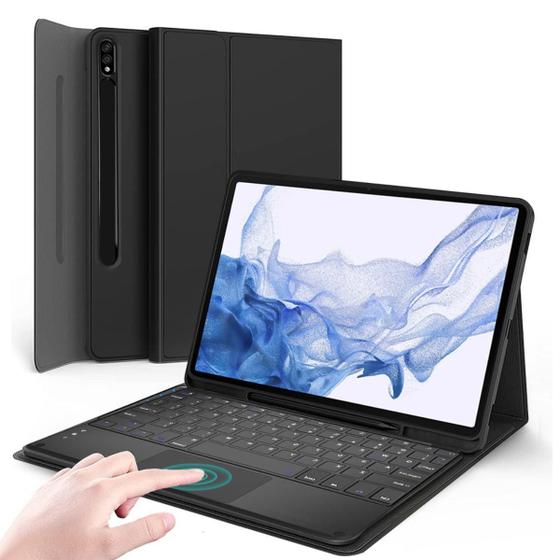 Imagem de Capinha Teclado Touchpad Para Samsung Tab S8+ X800 X806 2022