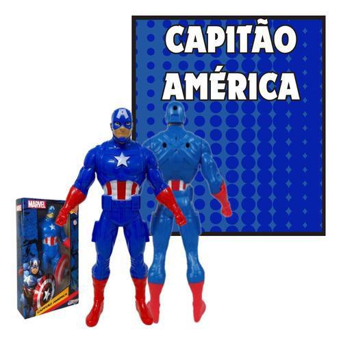 Imagem de Capitão América Boneco Brinquedo Articulado Vingador Grande