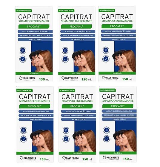 Imagem de Capitrat Shampoo Energizante Procapil Com 6 Unidades De 150ml Cada