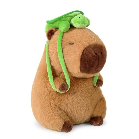 Imagem de Capivara de Pelúcia Ditucu com Mochila - 23cm - Marrom