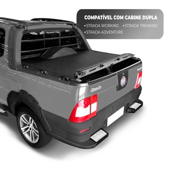 Capota Marítima Fiat Strada 2010 2011 2012 2013 Cabine Dupla Com Estepe Com Gancho Trek Menor preço em Capota Marítima Fiat Strada 2010 2011 2012 2013 Cabine Dupla Com Estepe Com Gancho Trek