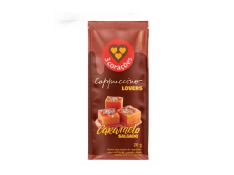 Imagem de Cappuccino Caramelo Salgado 3 Corações Sachê 20G 10 Unidades