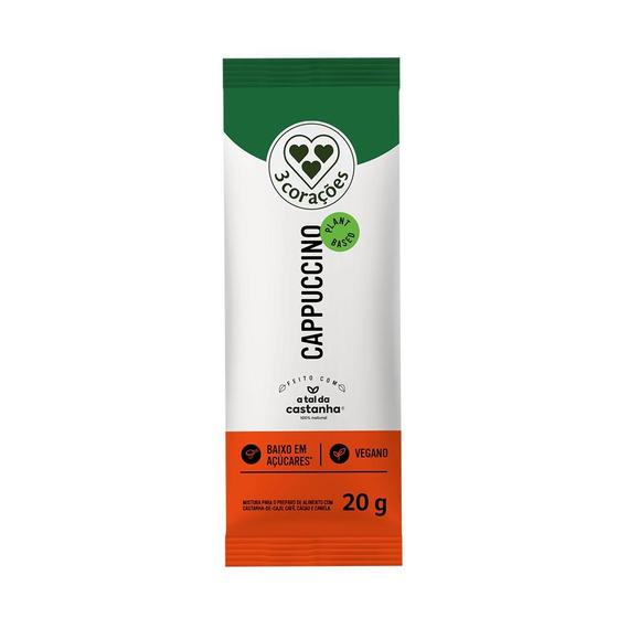 Imagem de Cappuccino com Leite Vegetal 3 Corações Sachê com 10 Unidades de 20g Cada