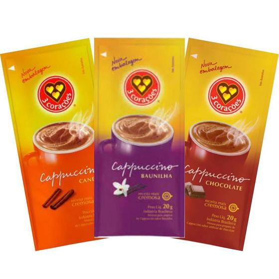 Imagem de Cappuccino Sache Chocolate Canela Baunilha 3 Corações- 30Und