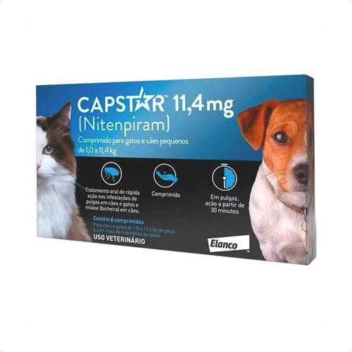 Imagem de Capstar 11,4 Mg Para Cães E Gatos Cx 6 Comp. Envio Imediato