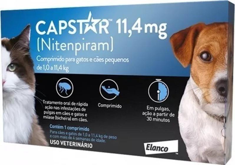 Capstar 11,4mg CÃES E GATOS 1,0 A 11,4KG CAIXA COM 6 COMPRIMIDOS