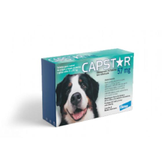 Imagem de CAPSTAR 57 mg (NITERPIRAM) NOVARTIS 11,5KG A 57 KG C/6 COMPROMIDOS