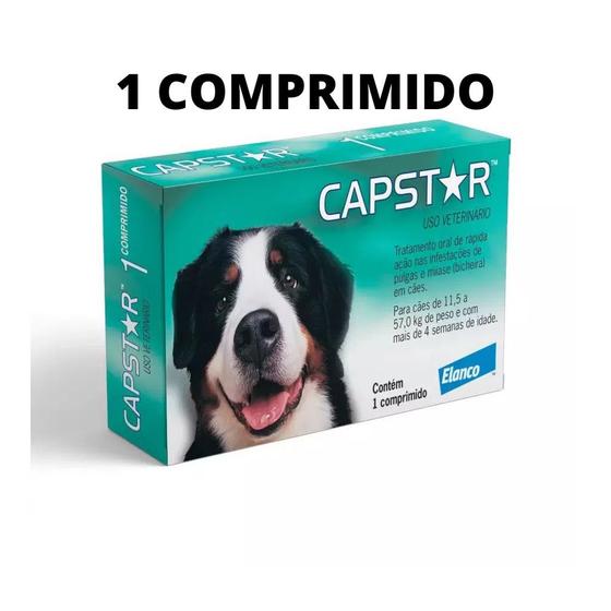 Capstar 57mg Cão de 11,5 a 57kg 1 comprimido Elanco Antipulga e Carrapaticida Magazine Luiza