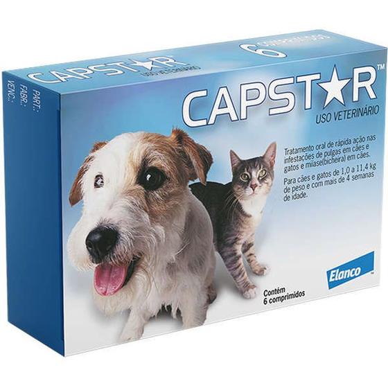 Imagem de Capstar Caes e Gatos 1,0 a 11,4 kg (11,4 mg) - Caixa com 06 Comprimidos