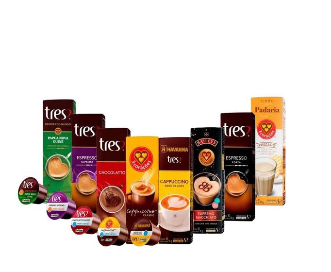 Imagem de Cápsula De Café Três Corações Sabores - Kit Com 80 Unidades