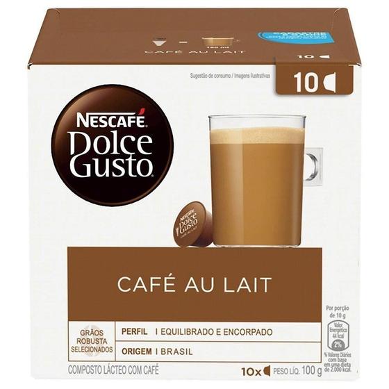 Cápsula Nescafé Dolce Gusto Café Au Lait 10 Cápsulas Menor preço em Cápsula Nescafé Dolce Gusto Café Au Lait 10 Cápsulas
