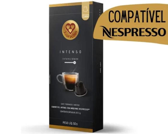 Imagem de Capsula Nespresso Café 3 Corações Intenso - 10 Cápsulas