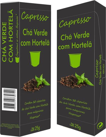 Imagem de Cápsula Nespresso Chá Verde c/ Hortelã Capresso 10 Unidades