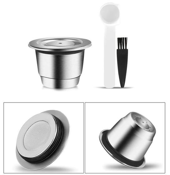 Cápsula Nespresso Reutilizável Em Inox + Acessórios Menor preço em Cápsula Nespresso Reutilizável Em Inox + Acessórios