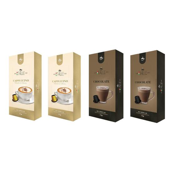 Capsulas Chocolate Cappuccino Compatível Nespresso Café Italle 40 Unid Menor preço em Capsulas Chocolate Cappuccino Compatível Nespresso Café Italle 40 Unid