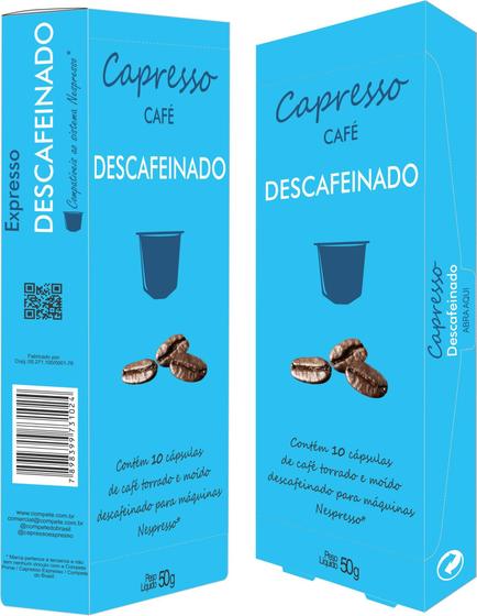 Imagem de Capsulas compativeis Nespresso Capresso Descafeinado Caixa 10 unid.