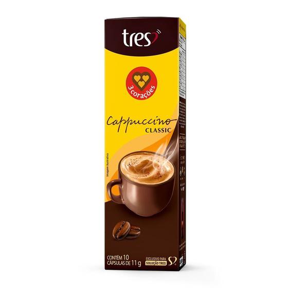 Imagem de Cápsulas de Cappuccino Classic 3 Corações Tres com 10 Cápsulas de 11g cada