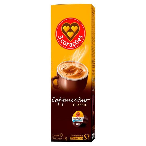 Imagem de Cápsulas de Cappuccino Classic 3 Corações Tres com 10 Cápsulas de 11g cada