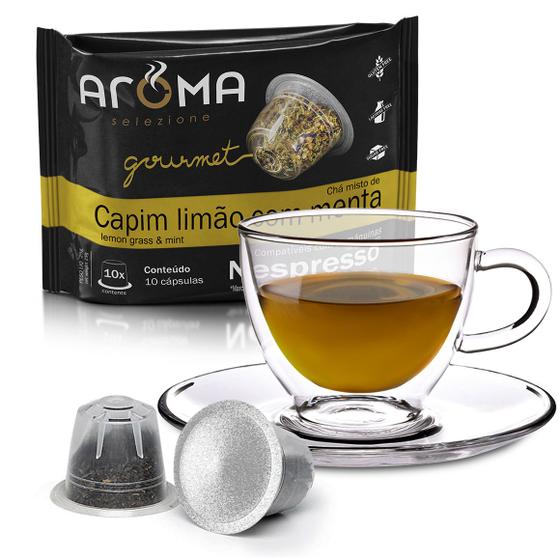 Imagem de Cápsulas de Chá Capim-Limão com Menta Aroma - Compatíveis com Nespresso - 10 un.