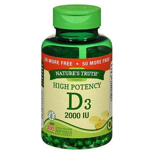 Imagem de Cápsulas gelatinosas de liberação rápida de vitamina D3 de alta potência da Nature's Truth 300 cápsulas da Nature's Truth (pacote com 2)